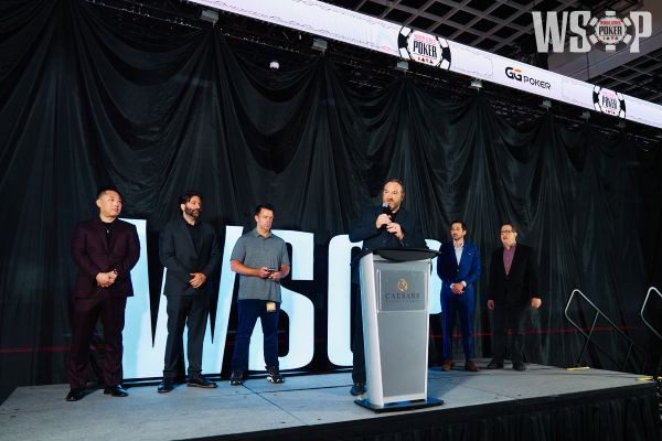 Mothership Curtain Drop Jeff Platt, Ty Stewart, Justin Garrone, Ty Stewart Ceo, Norman Chad, Spunky Huang, Mori Eskandani Wsop 2026 Alicia Skillman a S101287 Wr