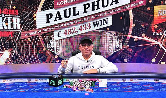 PAUL PHUA WINS MAIDEN GOLD WSOP EUROPE BRACELET IN PLATINUM HIGH ROLLER