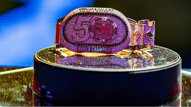 The large 50 on the 2019 WSOP Main Event