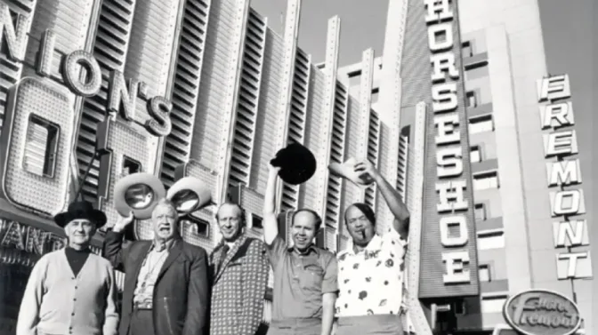 Johnny Moss, Chill Willis, Amarillo Slim, Jack Binion, and Puggy Pearson.